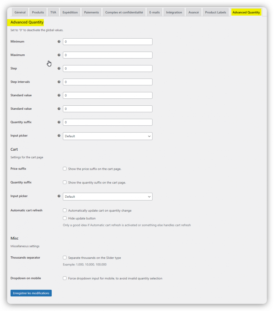 Ajouter des règles de quantité minimale et maximale à WooCommerce avec Advanced Product Quantity