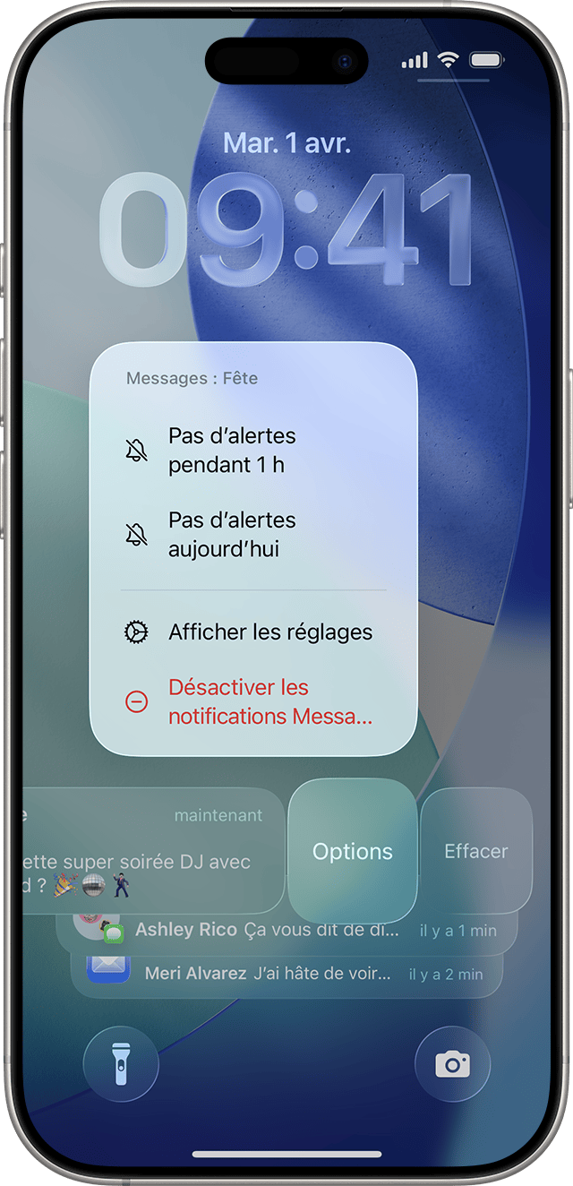 Utiliser les notifications sur votre iPhone ou votre iPad - Assistance Apple (MG)
